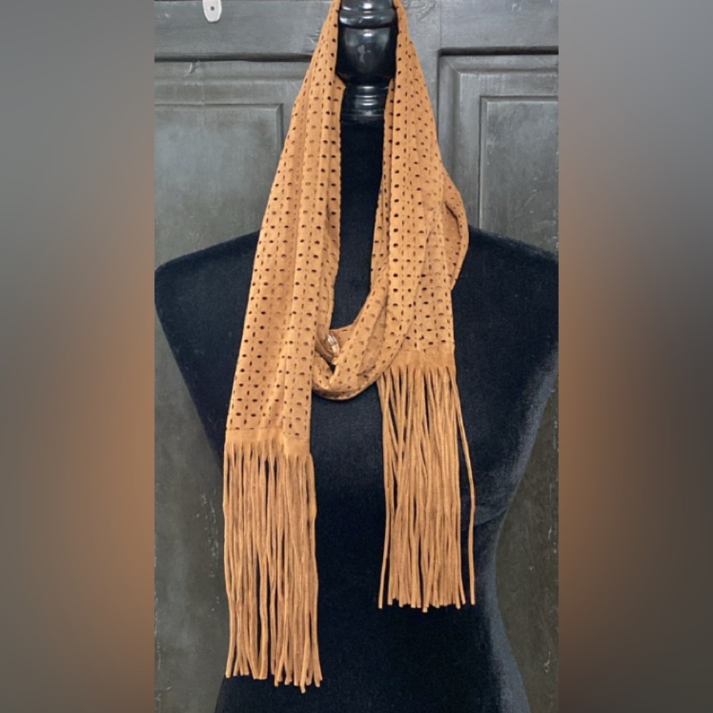 Bohemian style faux suede scarf or belt. One size.